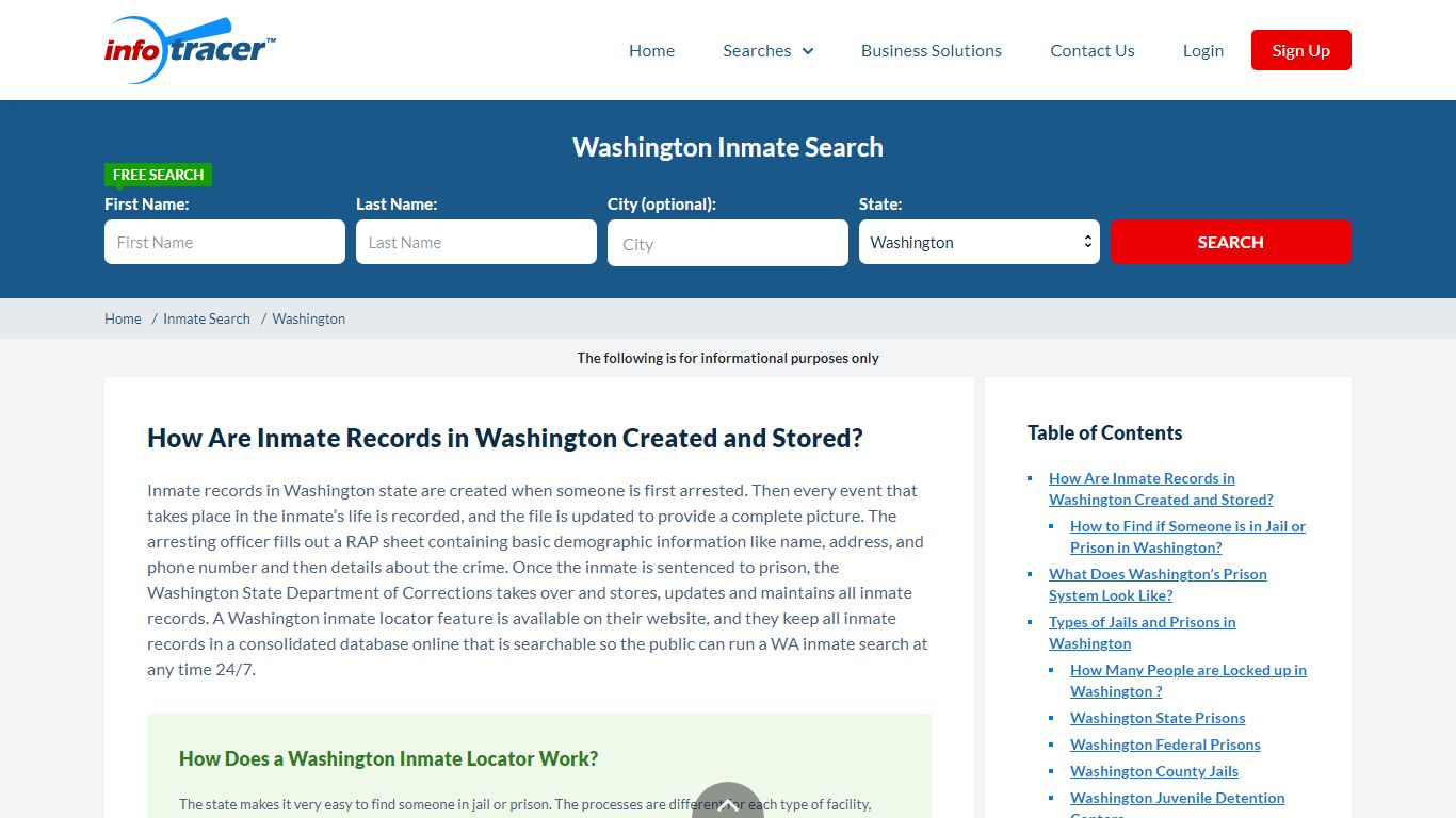Washington Inmate Locator & Search - Find WA jail records - Infotracer